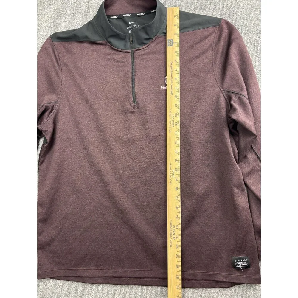 Nike Golf Dri-FIT Pullover Mens‎ XL Red 1/4 Zip Marbella Long Sleeve Shirt
